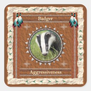 Badger Aggressiveness Energy Square Sticker