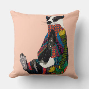 badger blossom pink throw pillow