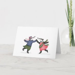 Badger ceilidh blank greetings card