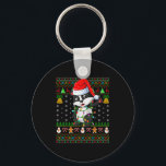 Badger Christmas Lights Funny Santa Ugly Sweaters  Keychain<br><div class="desc">Badger Christmas Lights Funny Santa Ugly Sweaters Cute Xmas</div>