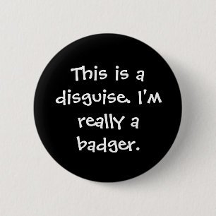 Badger Costume 2 Inch Round Button