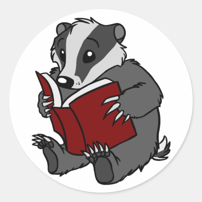 Badger de lecture - Sticker (Devant)