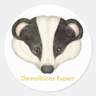 Badger Demolitions Expert Classic Round Sticker