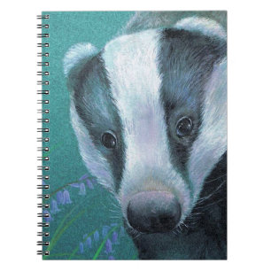 Badger en bois bluebell carnet d'art