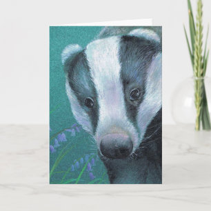 Badger fine art painting everyday card