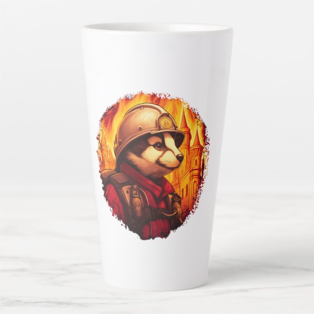 Badger Firefighter  Latte Mug (Front)