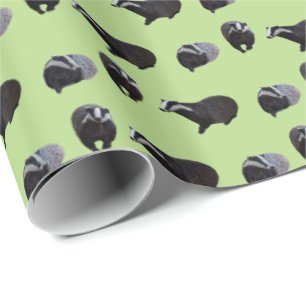 Badger Frenzy Wrapping Paper (Light Green)