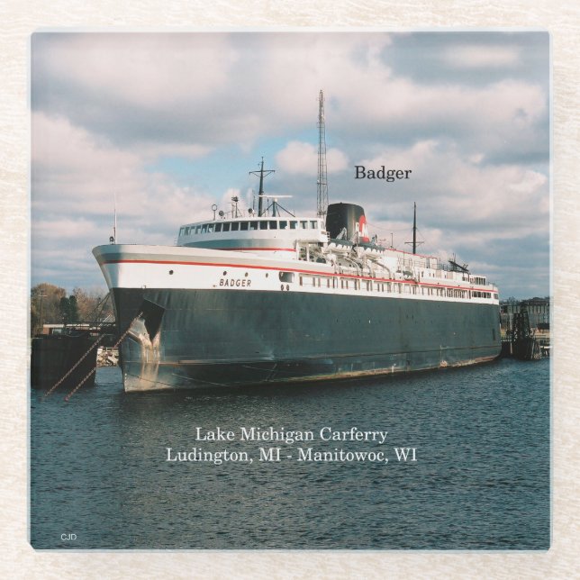 Badger glass coaster (Front)