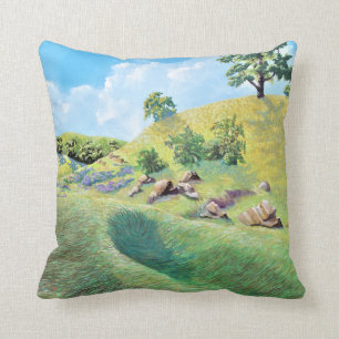 ''Badger Hole'' Throw Pillow