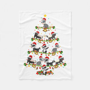 Badger Lights Xmas Santa Badger Christmas Tree Fleece Blanket
