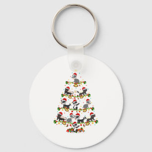 Badger Lights Xmas Santa Badger Christmas Tree  Keychain