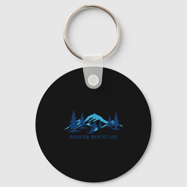Badger mountain washington ski resort skiing skier keychain (Front)