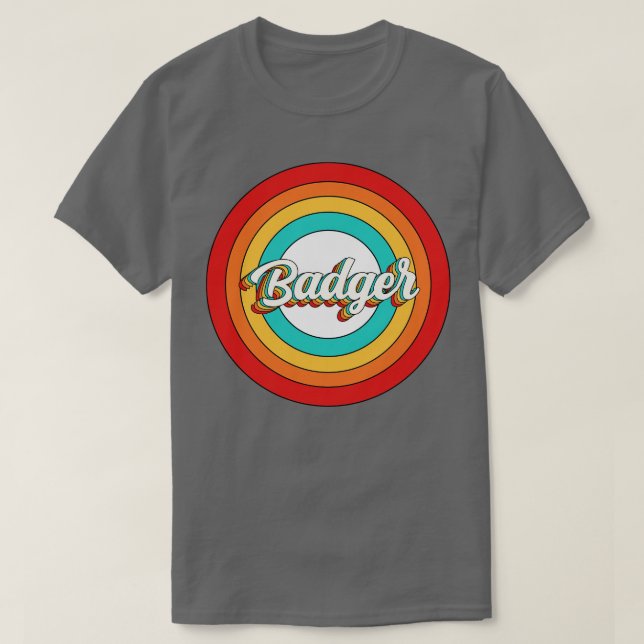 Badger Name Shirt Vintage Badger Circle (Design Front)