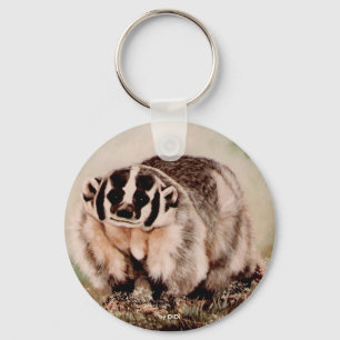 Badger, painting by DiDi Keychain