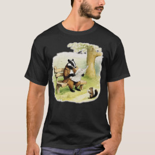 badger sitting on a bench reading a newspaper T-Shirt