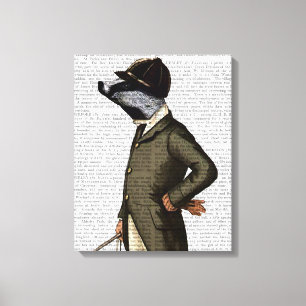 Badger The Rider Portrait Canvas Print