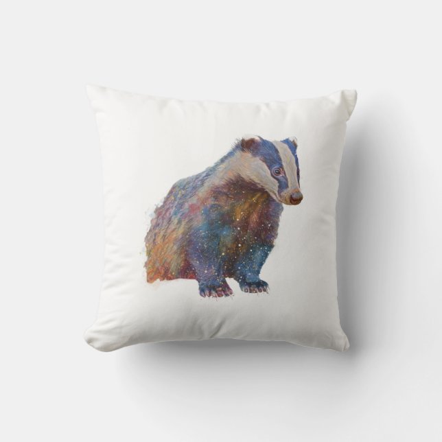 Badger Throw Pillow (Front)