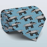 Badger Tie<br><div class="desc">A fun badger design for animal lovers.  Original art by Nic Squirrell. Change the background colour in the design tool to customize.</div>