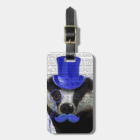Badger with Blue Top Hat and Moustache