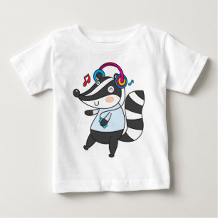 Badger with headphone baby  T-Shirt