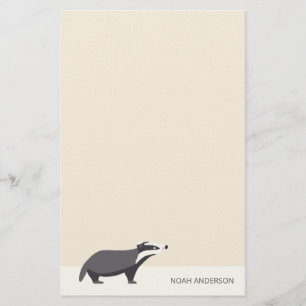 Badger woodland animal kids stationery paper 