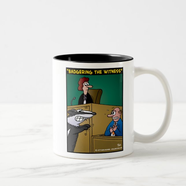 "Badgering The Witness" Two-Tone Coffee Mug (Right)