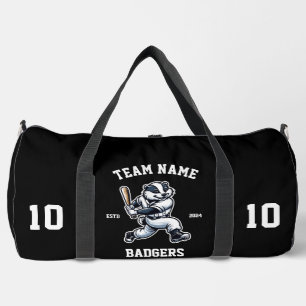 Badgers "Customizable" Baseball Duffle Bag
