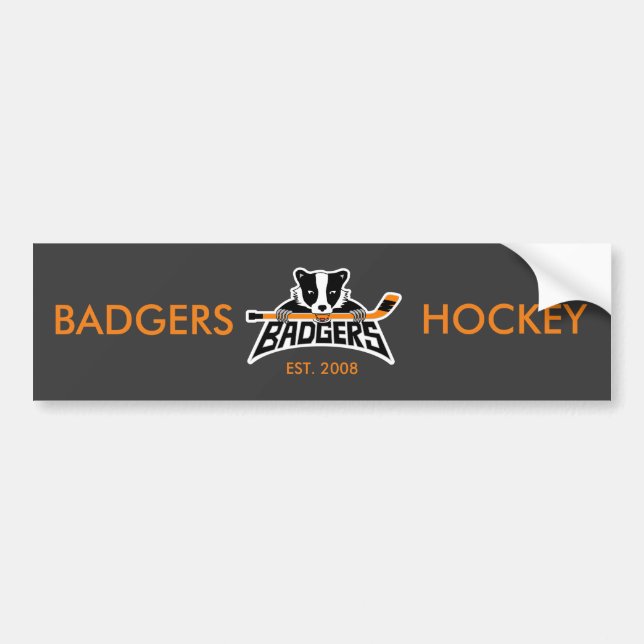 Badgers Hockey Logo Bumper Sticker (Front)