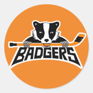 Badgers Hockey Logo Classic Round Sticker