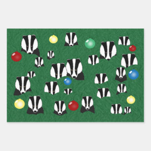 Badgers Holiday Wrapping Paper Sheets