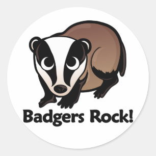 Badgers Rock! Classic Round Sticker