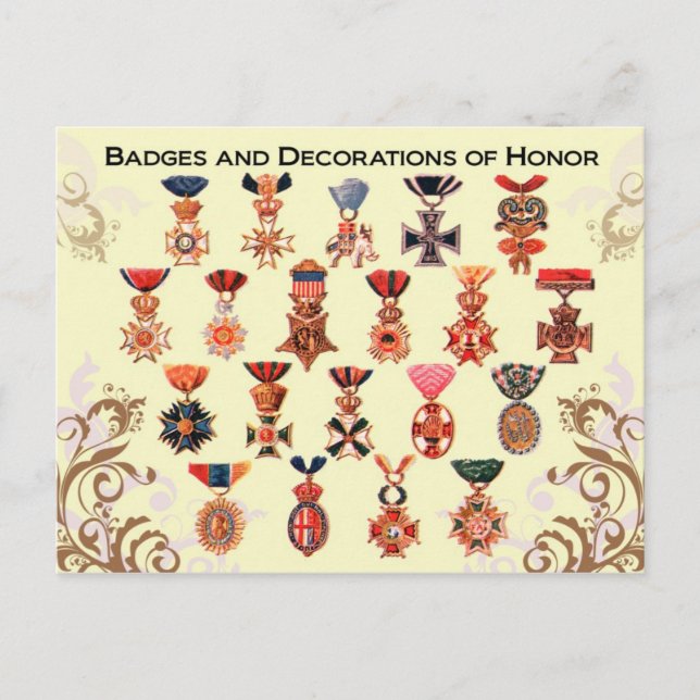 Badges and Decorations of Honour Postcard (Front)
