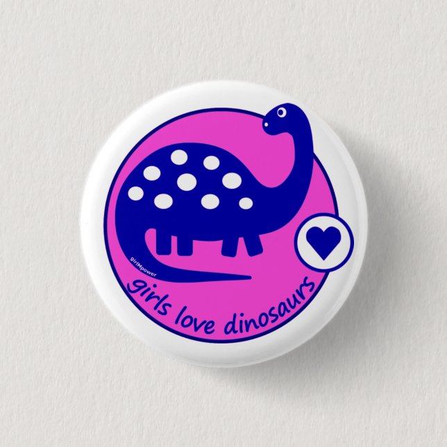 Badges Avec Agrafe Dinosaure rose bleu lumineux simple mignon pour (Devant)