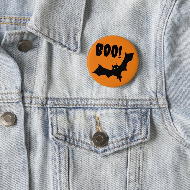 Badges - Boo! Bat Halloween 2 Inch Round Button (In Situ)