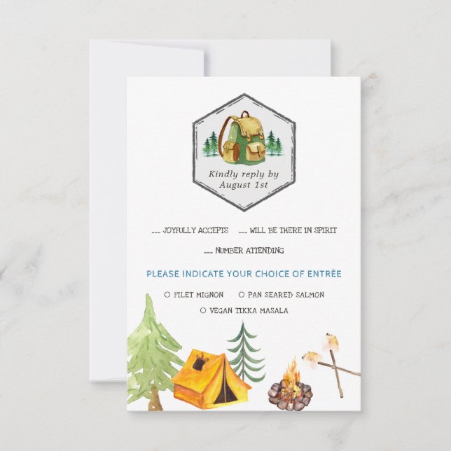 Badges et icônes de camping RSVP avec choix de rep (Devant)