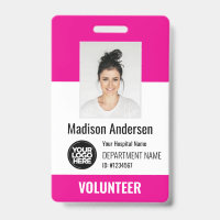 Badges photo d'identification pour bénévoles avec