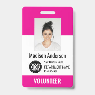 Badges photo d'identification pour bénévoles avec
