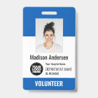 Badges photo d'identification pour bénévoles avec 