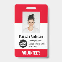 Badges photo d'identification pour bénévoles avec