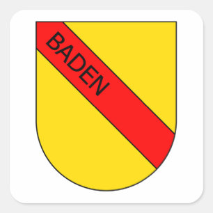 Badian Coat of Arms with writing Square Sticker