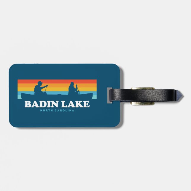 Badin Lake North Carolina Canoe Luggage Tag (Back Horizontal)