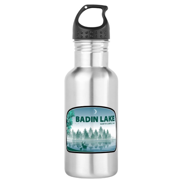 Badin Lake North Carolina Deer 532 Ml Water Bottle (Front)