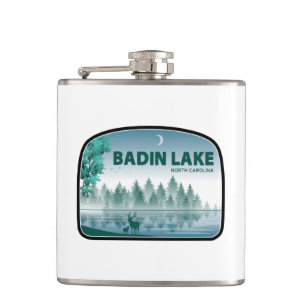 Badin Lake North Carolina Deer Hip Flask