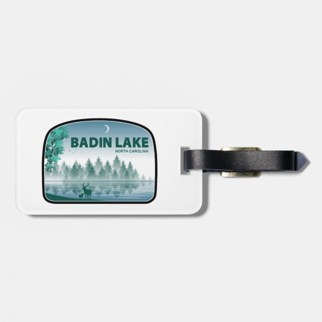 Badin Lake North Carolina Deer Luggage Tag (Back Horizontal)