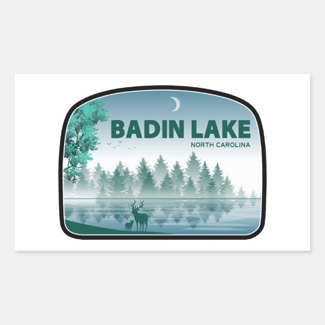 Badin Lake North Carolina Deer Sticker (Front)