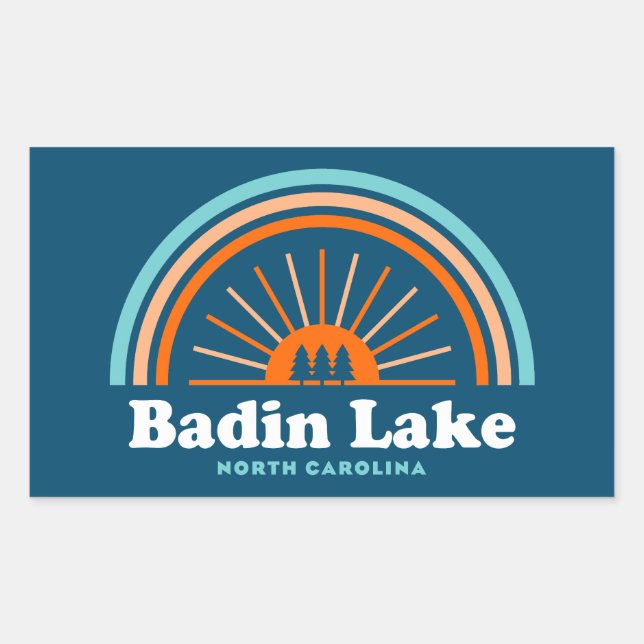 Badin Lake North Carolina Rainbow Sticker (Front)