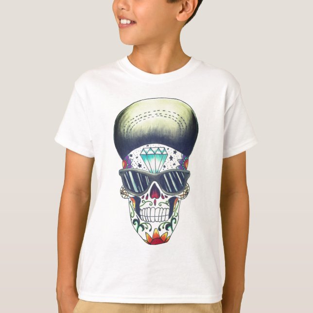 badine le nouveau T-shirt de crâne de sucre (Devant)