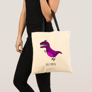 Badine le sac de bibliothèque de dinosaure