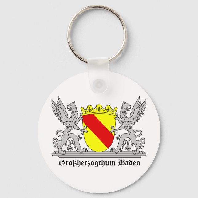 Badischer Greif mi Schrift Großherzogtum Baden Keychain (Front)