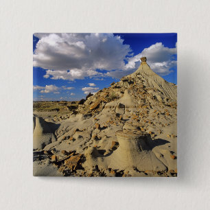 Badlands at Dinosaur Provincial Park in Alberta, 3 2 Inch Square Button